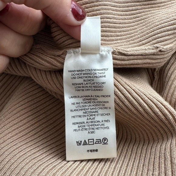 Anthropologie NWOT Mock Neck Midi Dress Cedar Tan Medium - Picture 8 of 10